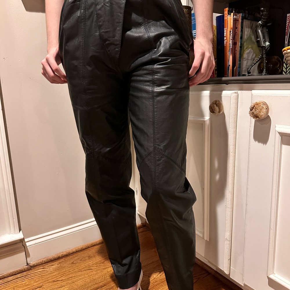 80’s black leather pants